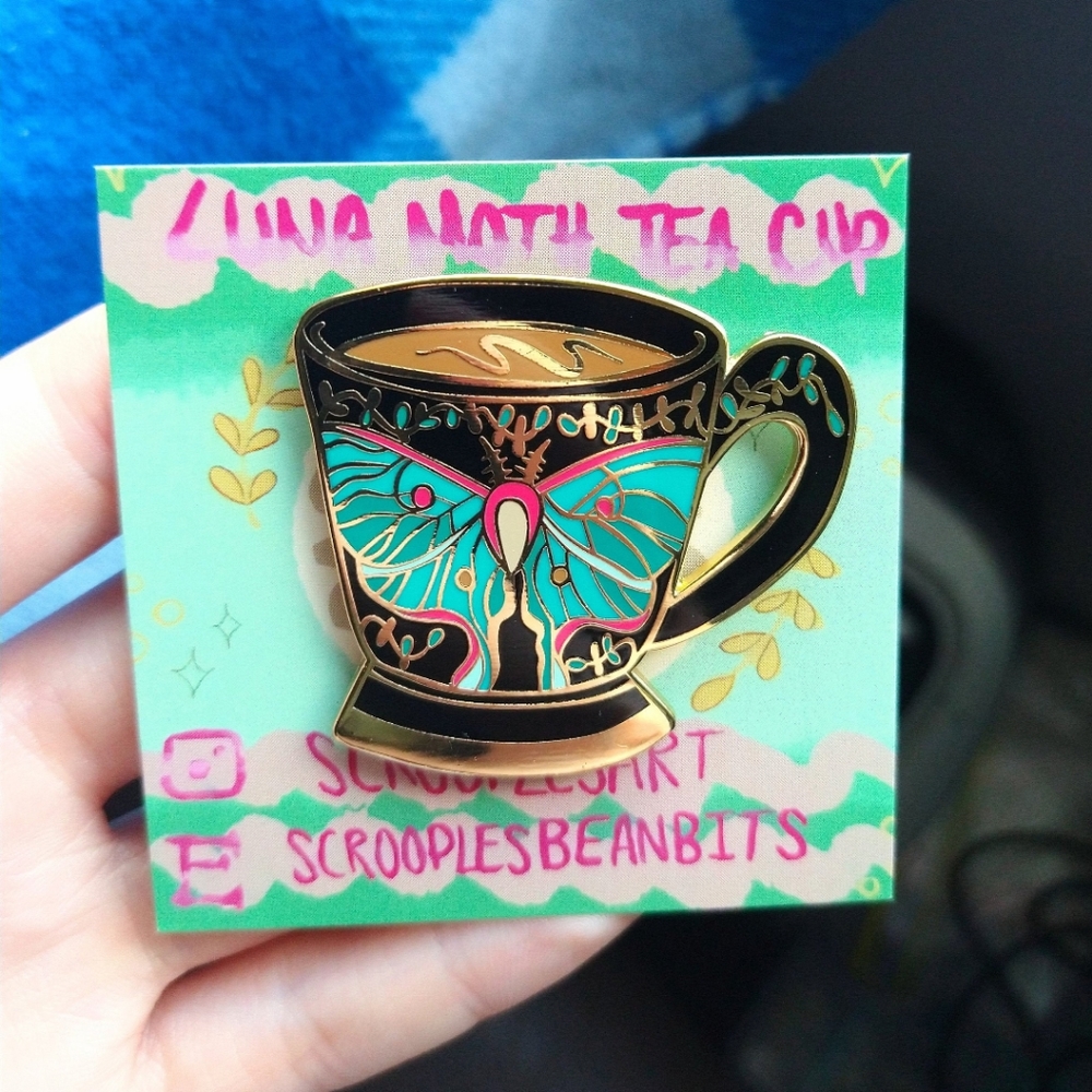 Luna Moth Teacup Enamel Pin